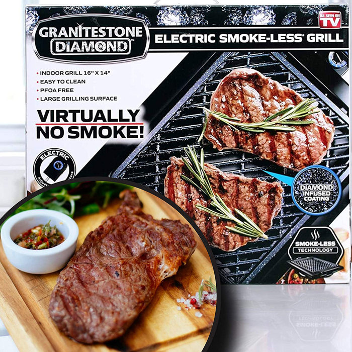 Granitestone Diamond Smokeless Indoor NonStick Electric Grill